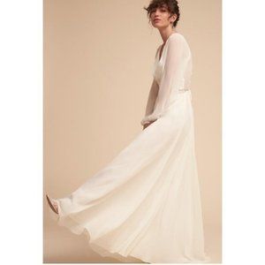 BHLDN Watters & Watters Nova Ivory/White Chiffon Wedding Gown